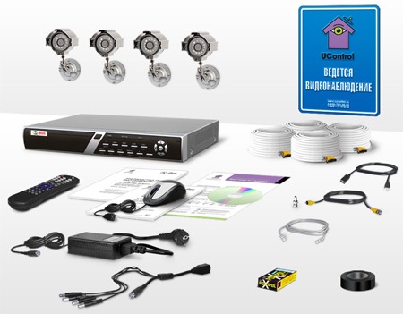 В комплектацию систем видеонаблюдения UControl входит абсолютно все, что нужно для установки
